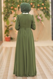 Neva Style - Luxorious Khaki Islamic Clothing Engagement Dress 2760HK - Thumbnail