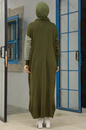 Khaki Hijab Knitwear Dress 20440HK - 2