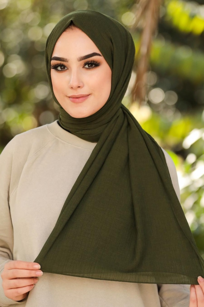 Khaki Hijab Shawl 7563HK - 1