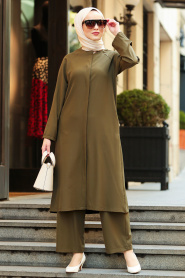 Khaki Hijab Suit 51230HK - Thumbnail