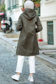 Khaki Hijab Trenchcoat 8932HK - Thumbnail