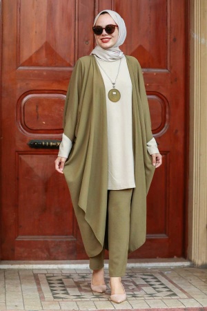 Khaki Hijab Triple Suit 5175HK - 1
