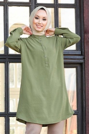 Khaki Hijab Tunic 1146HK - Thumbnail