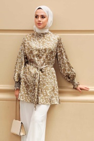 Khaki Hijab Tunic 2445HK - Thumbnail