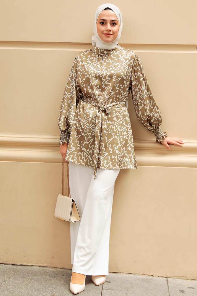 Khaki Hijab Tunic 2445HK - 2