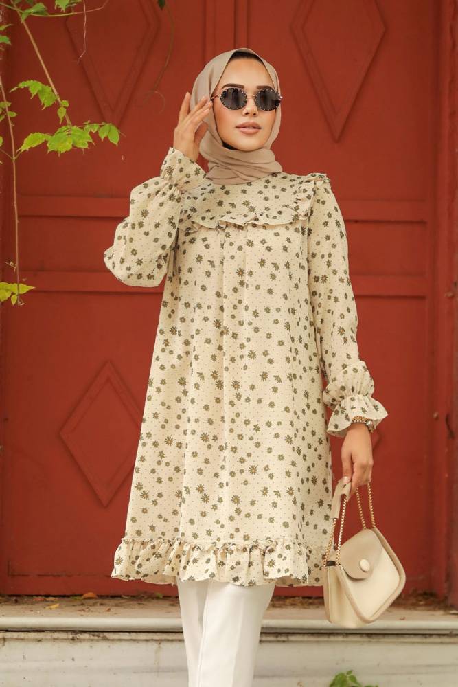 Khaki Hijab Tunic 30520HK - 1