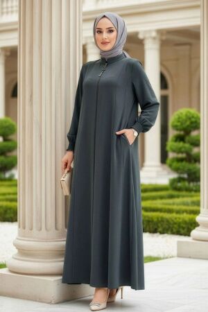 Khaki Modest Abaya 45294HK 
