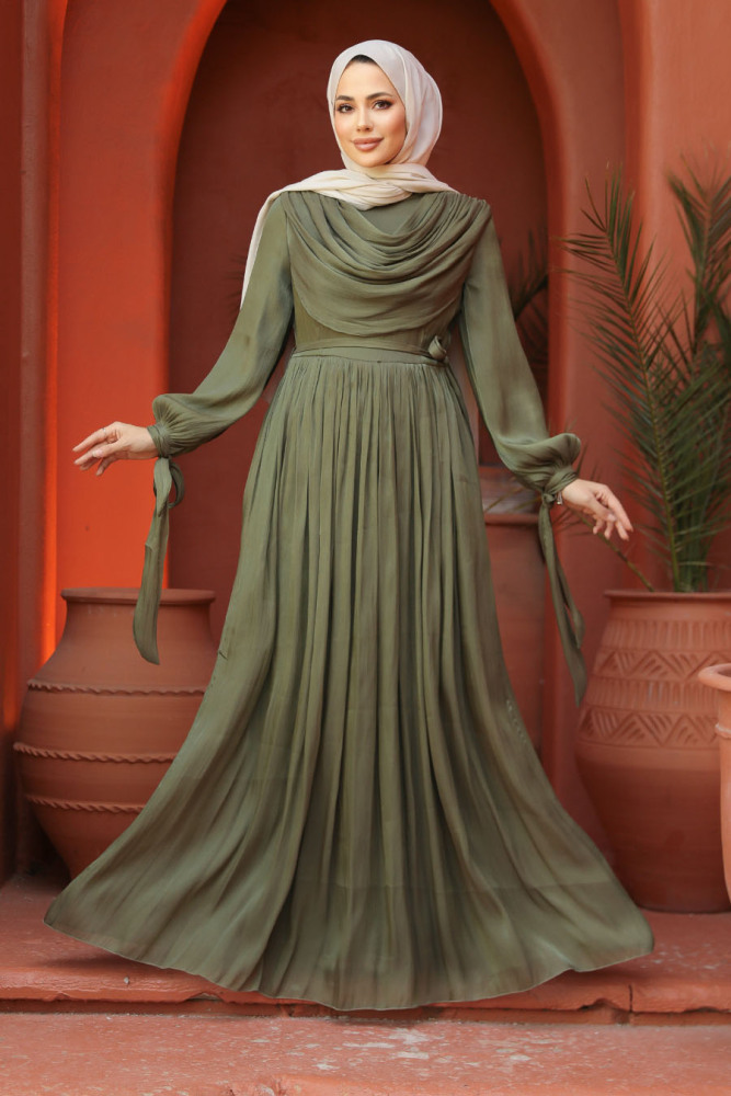 Khaki Modest Prom Dress 44591HK - 1