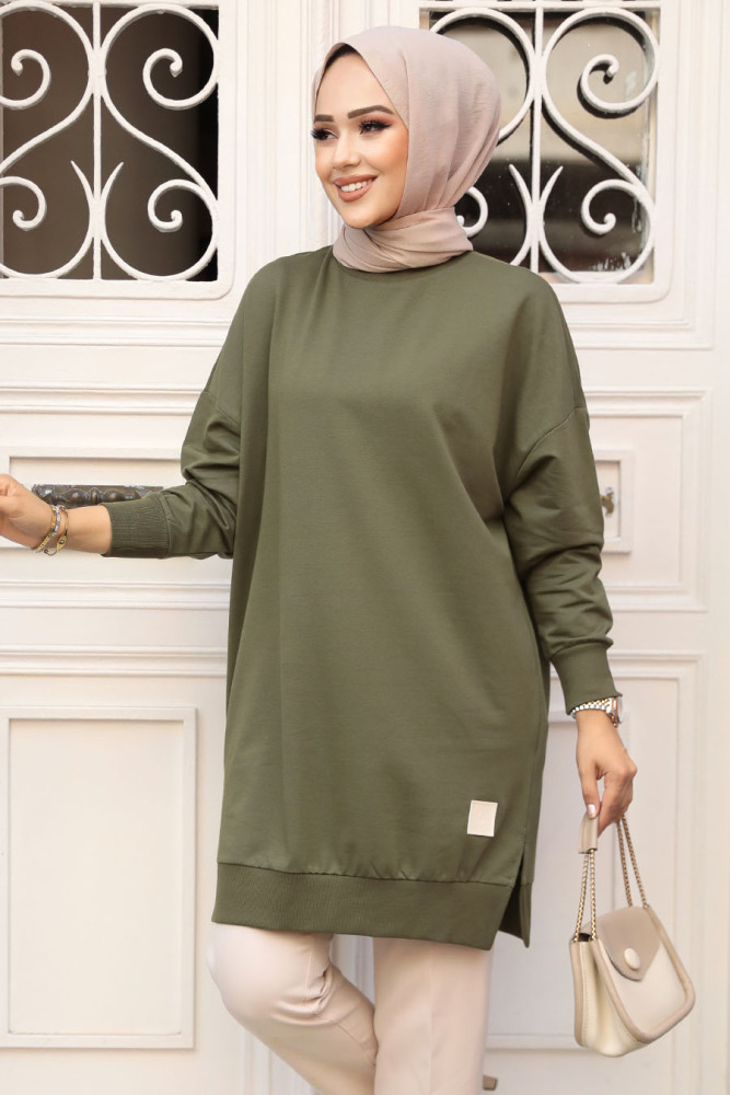 Khaki Modest Tunic 30644HK - 1