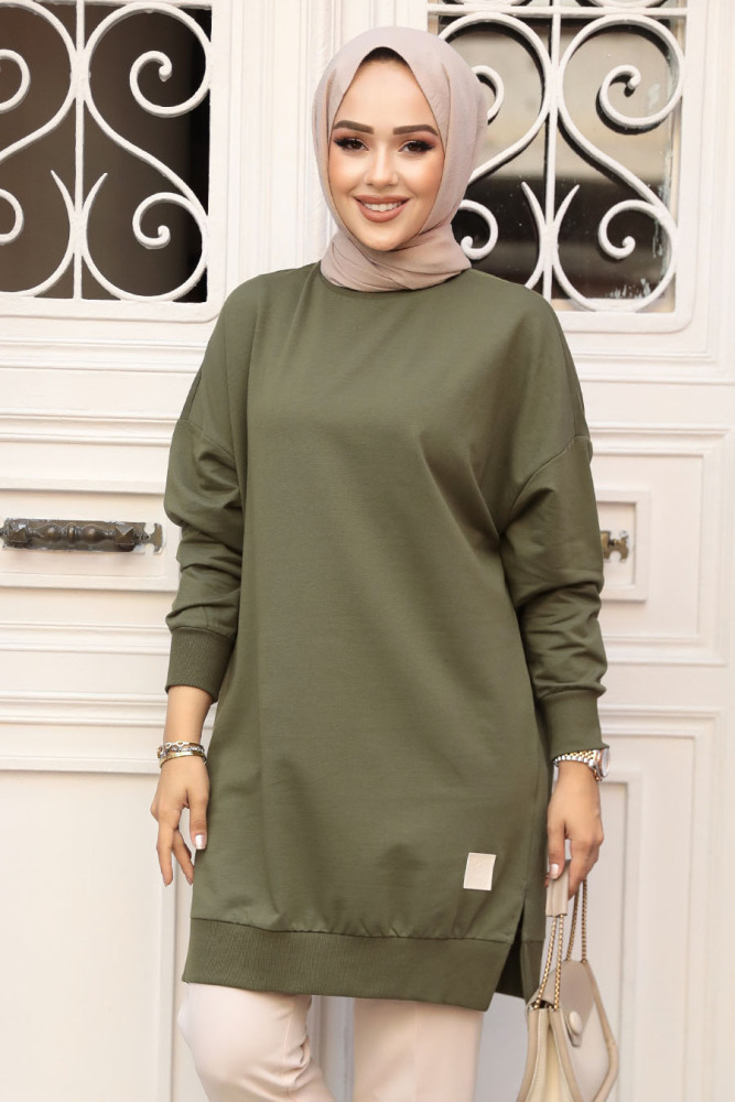 Khaki Modest Tunic 30644HK - 2