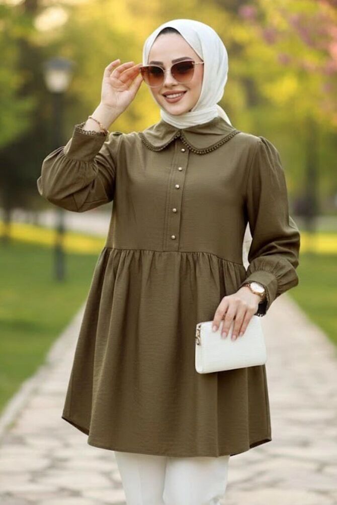 Khaki Modest Tunic 40691HK - 1