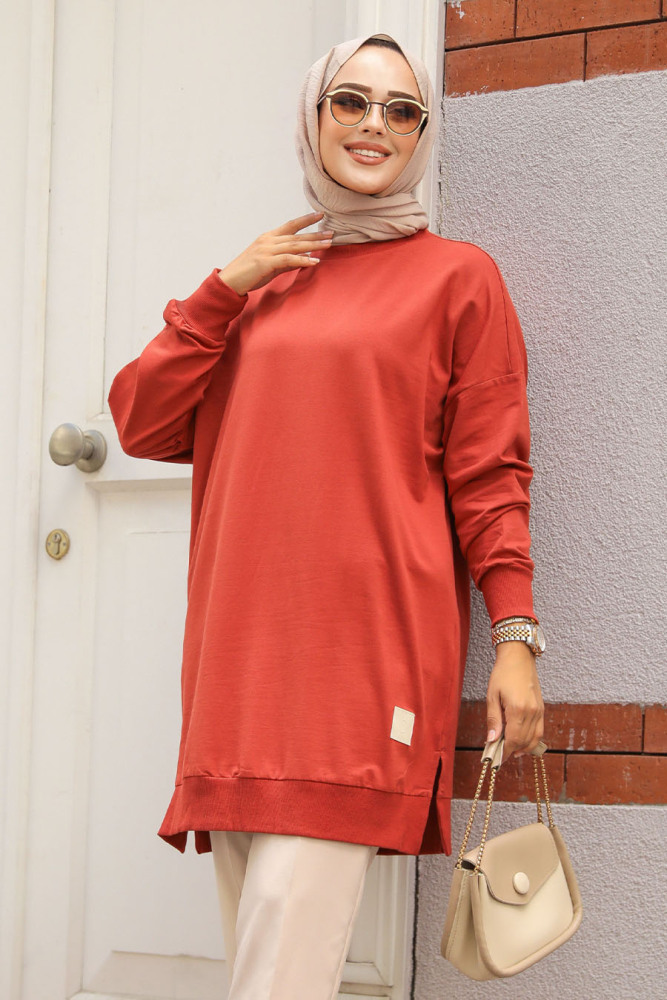 Kiremit Tesettür Tunik 30644KRMT - 2