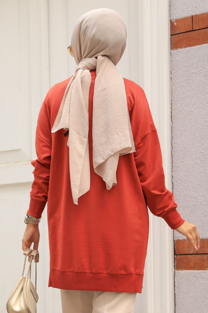 Kiremit Tesettür Tunik 30644KRMT - 3