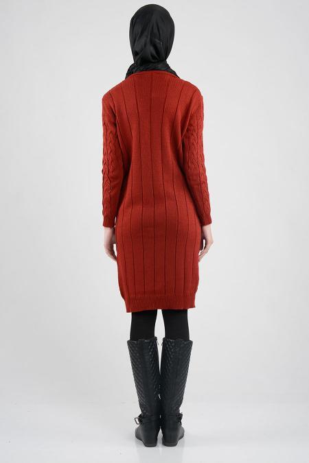 Kırmızı Triko Tunik - 3
