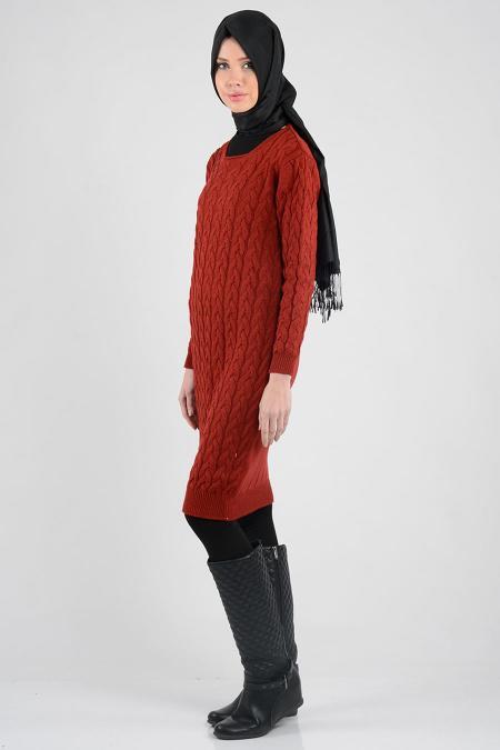 Kırmızı Triko Tunik - 2