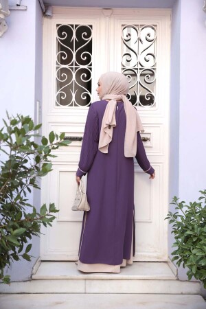 Kolyeli Lila Tesettür Elbise 76881LILA - 5