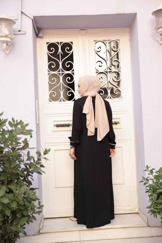 Kolyeli Siyah Tesettür İkili Takım 76161S - 4