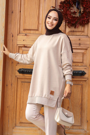 Koyu Bej Tesettür Tunik 30644KBEJ - 1