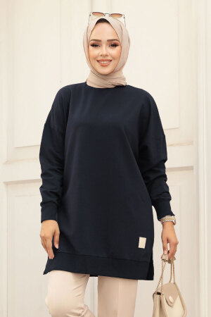 Koyu Lacivert Tesettür Tunik 30644KL - 1