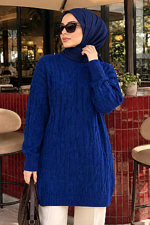 Navy Modest Knit Sweater 8798L 