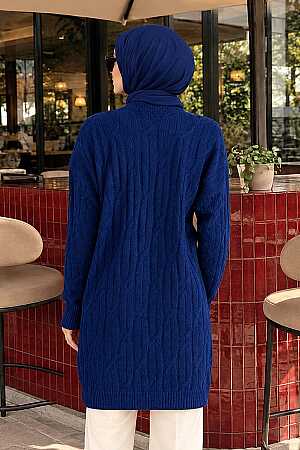 Navy Modest Knit Sweater 8798L - 2
