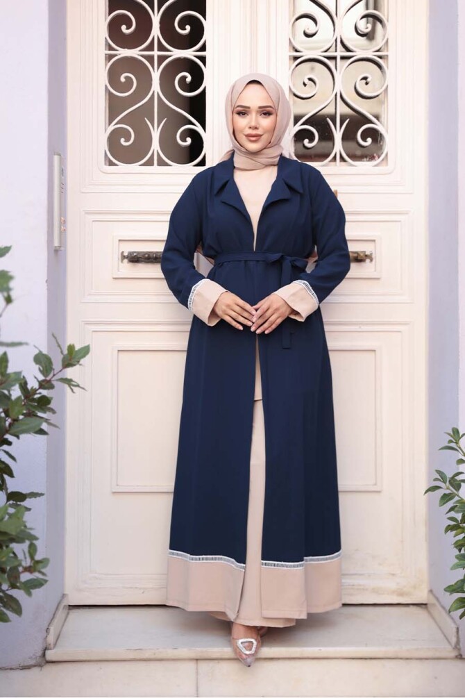 Lacivert Tesettür Üçlü Takım 76371L - N.S NEVA STYLE