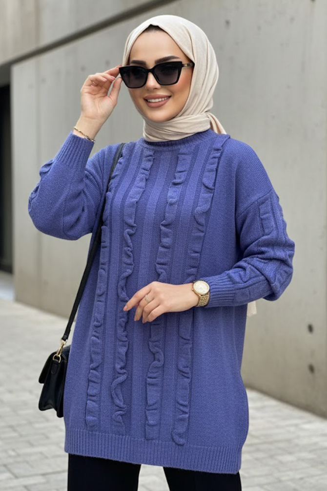 Lavanta Tesettür Triko Kazak 87703LV - 1