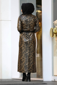 Leopard Hijab Dress 6056LP - Thumbnail