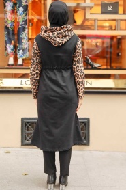 Leopard Hijab Coat 1516LP - Thumbnail