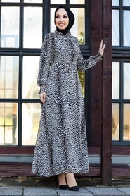 Leopard Hijab Dress 27905LP - Thumbnail