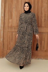 Leopard Hijab Dress 30262LP - Thumbnail