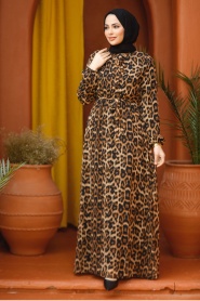 Leopard Hijab Dress 30502LP - Thumbnail