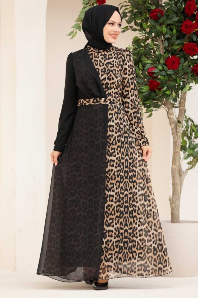 Neva Style - Modern Leopard Muslim Bridal Dress 32433LP - 1
