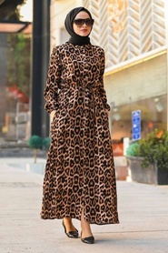 Leopard Pattern Hijab Daily Dress 245LP - Thumbnail