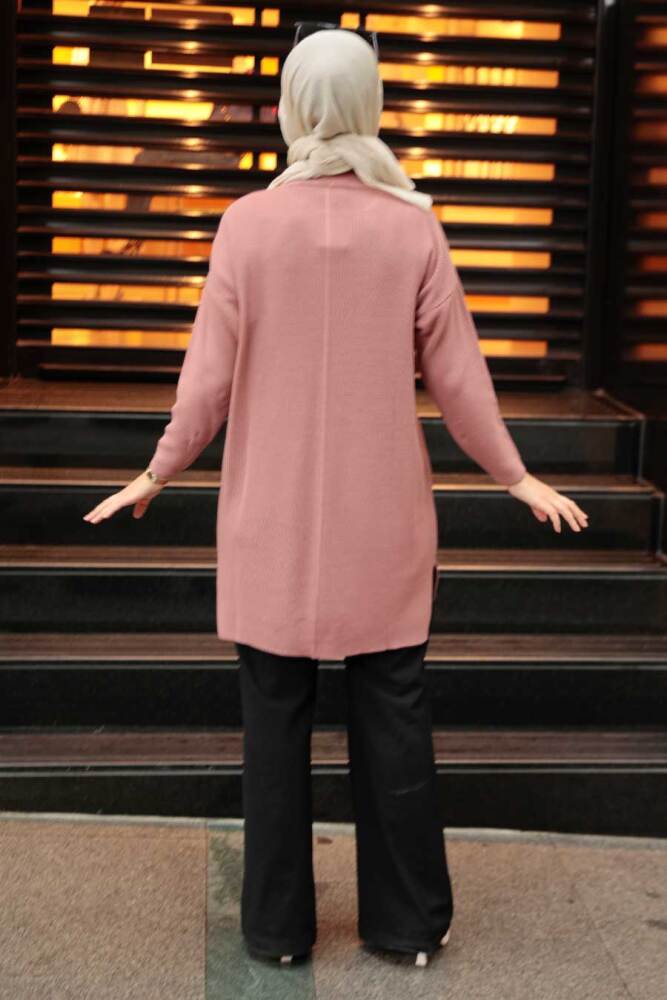 Light Dusty Rose Hijab Knitwear Tunic 18441AGK - 2