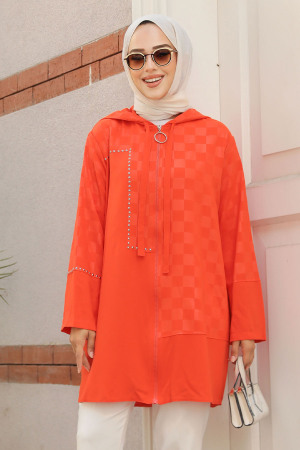 Light Red Modest Top 10445AK - 2