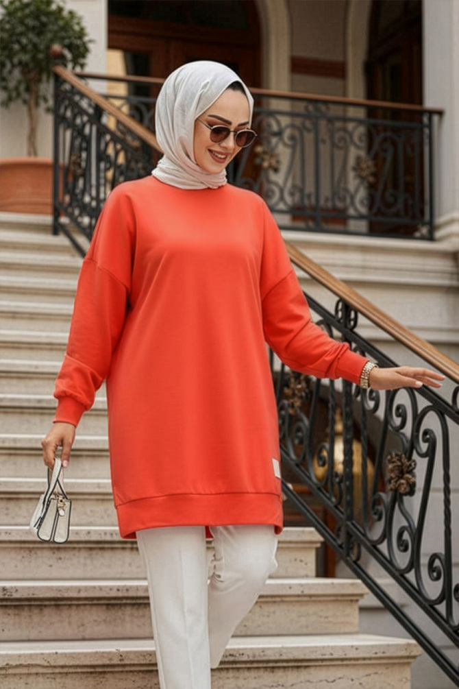 Light Red Modest Tunic 30644AK - 1