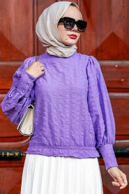 Lila Hijab Blouse 24271LILA - Thumbnail