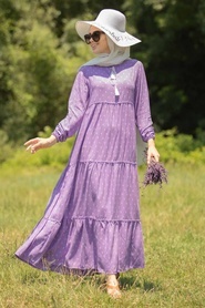 Lila Hijab Dress 1627LILA - Thumbnail