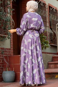 Lila Hijab Dress 22165LILA - Thumbnail