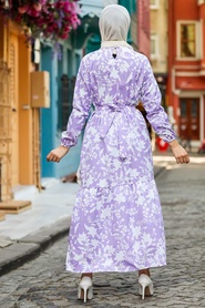 Lila Hijab Dress 25964LILA - Thumbnail