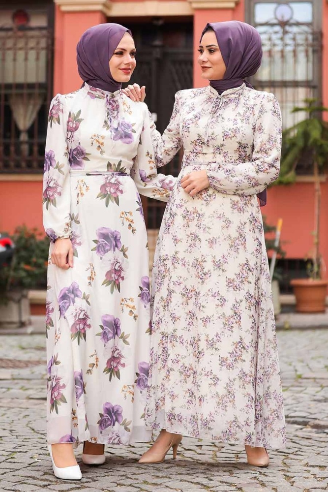 Lila Hijab Dress 28901LILA - 2