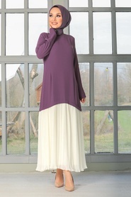 Lila Hijab Dress 30790LILA - Thumbnail