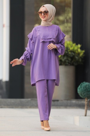 Lila Hijab Dual Suit Dress 10070LILA - 1