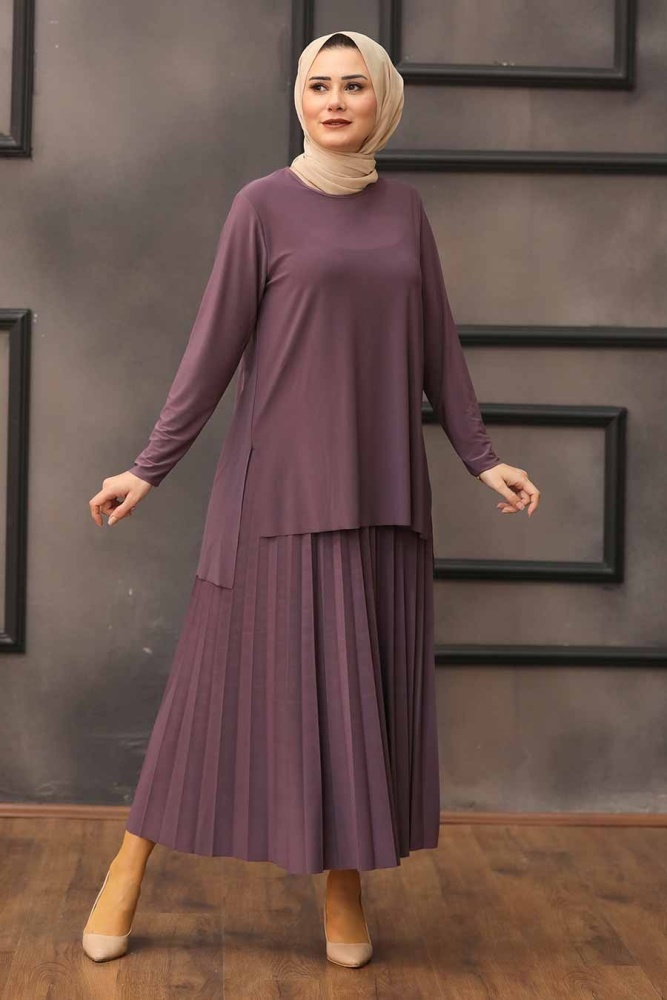 Lila Hijab Dual Suit Dress 41241LILA - 1