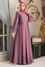 Lila Hijab Evening Dress 11721LILA - Thumbnail