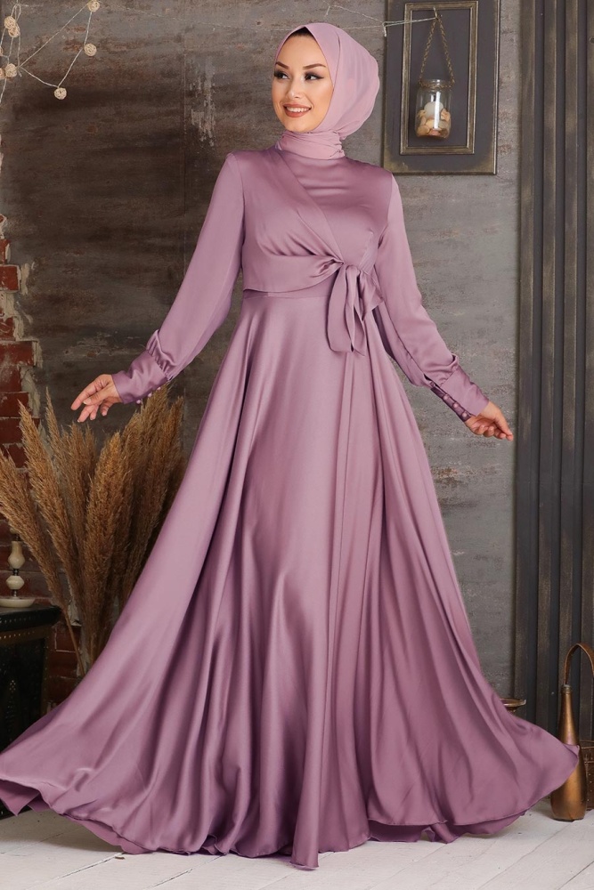 Neva Style - Lila Turkish Hijab Evening Gown 1420LILA - 1