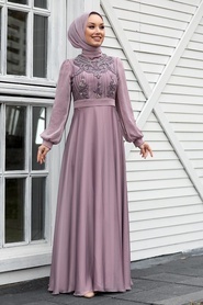 Lila Hijab Evening Dress 2155LILA - Thumbnail