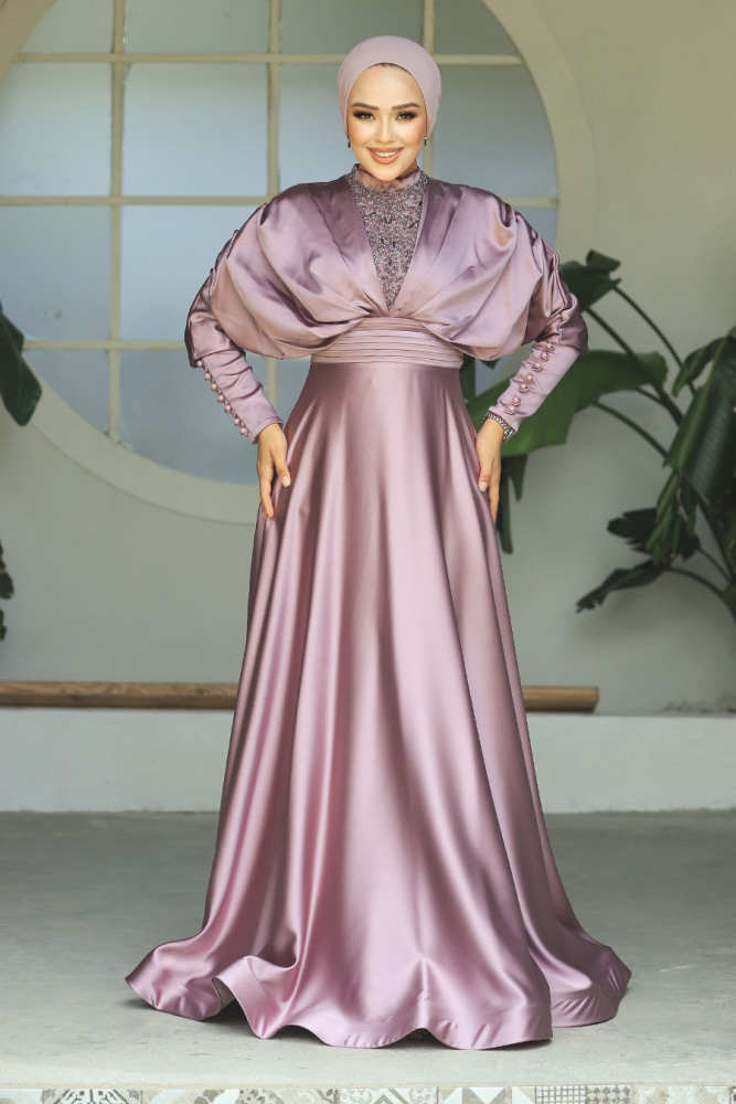 Neva Style - Luxorious Lila Modest Islamic Clothing Prom Dress 22451LILA - 2