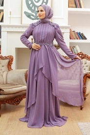 Neva Style - Stylish Lila Modest Prom Dress 25807LILA - Thumbnail